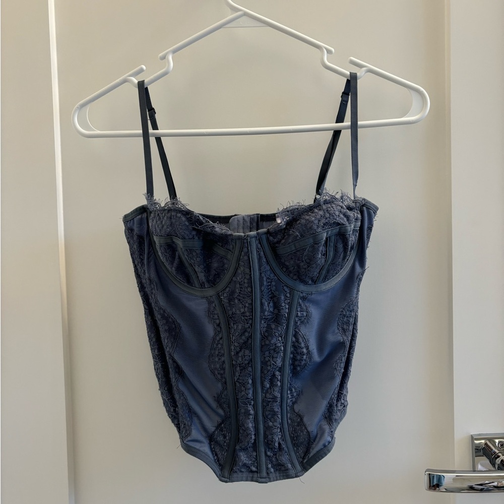 OUT FROM UNDER blue corset top size L